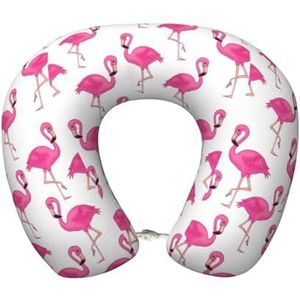 MYGANN Roze Flamingo 360 Graden Ondersteuning Draagbare Comfort Reizen Vliegtuig Drive Snooze Kantoor U-vormige Kussen 30x25cm