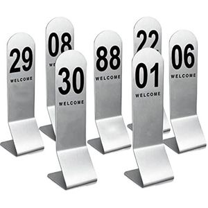 Roestvrijstalen tafelnummers voor tenten, 1-25/50/100 Tafelnummerkaarten Stapelbaar for ruimtebesparing(1 to 50)