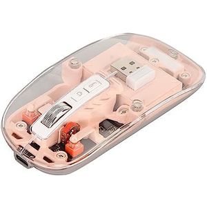 Bluetooth Draadloze Muis, Transparante Magnetische RGB Mechanische Gamingmuis, USB C-ontvanger Oplaadbare Kawaii-muis, voor Pc, OS X, Android, Business, Pc, Computer (Roze)