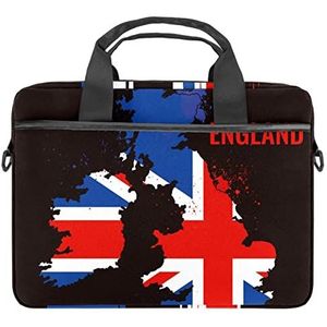 Engeland Vlag Laptop Schouder Messenger Bag Crossbody Aktetas Messenger Sleeve voor 13 13.3 14.5 Inch Laptop Tablet Beschermen Tote Bag Case, Meerkleurig, 11x14.5x1.2in /28x36.8x3 cm