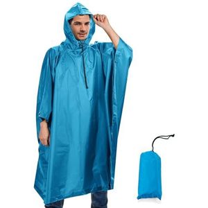 Sensong Regenponcho, waterdichte regencape met capuchon, multifunctionele regenjas, herbruikbare regenkleding, opvouwbaar, ripstop, voor dames en heren, voor wandelen, jagen, kamperen, vissen,