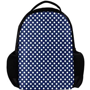 Gepersonaliseerde Rugzak voor vrouwen en man Nautische Polka Dots Blue School reizen werk Rugzak, Meerkleurig, 27.5x13x40cm, Rugzak Rugzakken