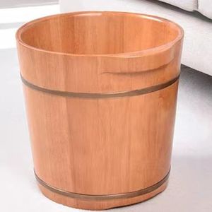 PA-DABAOO Vaste Houten Voetbassin, Houten Voetbad Emmer, Voet Relaxatie -Emmer, Diepe Voet Spa -Bad, Verdikte Voetwas Emmer, Geschikt Voor Voetbadweekmassage Spa Sauna,B35cm
