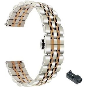 Metalen roestvrijstalen klassieke polsband geschikt for Huawei Watch GT 2 4 6 mm 42 mm band armband horlogeband geschikt for EER Magische polsband (Color : Silver rose, Size : For GT 2 42mm)