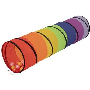 Selonis Pop-Up Play Kruip Tunnel Met 900 Ballen Voor Peuters Kinderen, Multicolor: Transparant/Geel/Poederroze/Oranje/Rood