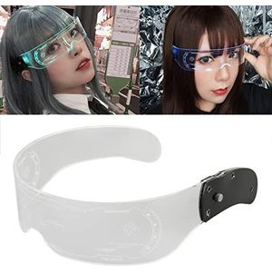 Futuristische Led Bril Jaren 80, 7 Kleuren 2 Modes Vintage Clear Luminous Glasses voor Cosplay, Tiktok Shooting, Party Concert, Buitenaardse Kostuumtoebehoren voor Vrouwen Mannen