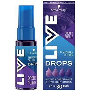 Schwarzkopf LIVE Color Drops Vegan Semipermanente paarse haarverf, 2 tot 12 wasbeurten, houdbaar, orchid paars, 30 ml