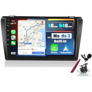 Android 15 Autoradio voor M-azda 3 (2006-2012) 9 inch 2K Touchscreen 2000 * 1200 Android Head Unit Multimedia Speler met Carplay GPS Navi BT 5G WiFi DSP SWC,Y3