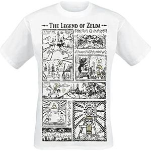 The Legend Of Zelda Zeichnung T-shirt wit XXL 100% katoen Fan merch, Gaming, Nintendo, Triforce