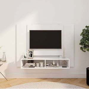 Prolenta Premium - TV-wandkast van multiplex, wit, 120 x 23,5 x 90 cm
