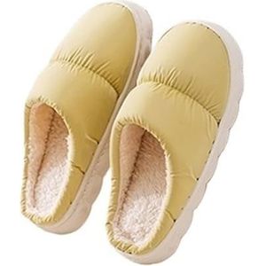 Dames Sloffen Katoenen pantoffels Herfst en winter Unisex pantoffels Indoor Dikke zolen Antislippantoffels Warme pluche pantoffels for thuis Winterhuispantoffels voor Binnen (Color : A, Size : 7.5-8