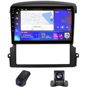 Android 14 autoradio geldt voor Kia Sorento BL 2002-2011 met Carplay Android Auto WiFi 9 inch autoradio 2 Din met Bluetooth FM/GPS-navigatie stuurbediening achteruitrijcamera(X2)