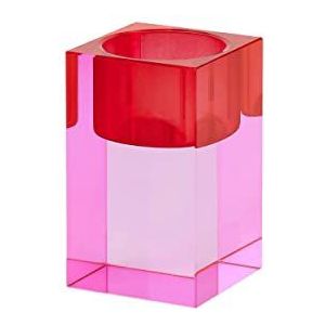Gift Company Teelichthalter Sari S, Windlicht, Dekolicht, Kristallglas, Rosa, Rot, 7.7 cm, 1096903003