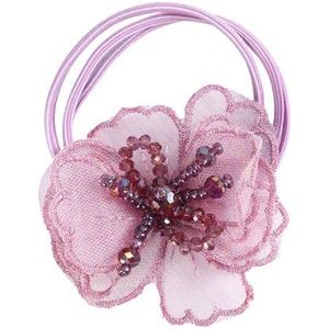 Elegante Mode Haaraccessoires Vrouwen Rose Bloem Parel Strass Haarbanden Elastisch Haar Touw Ring Scrunchies (Color : CB0086-Q)