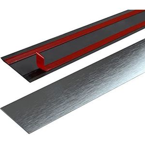 Molding Trim Gemetalliseerde Afwerking Kit Strip, 3,2ft zelfklevende muurrandstrip, gemetalliseerde lijst en wandversiering, flexibele ultradunne decoratieve rand spiegelachtig afgewerkt(Silver Brushe