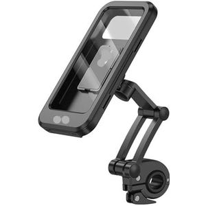 YHQIGEGE Universele waterdichte motorfiets fiets telefoonhouder geschikt for Samsung S20/S21/S22 verstelbare beschermende volledige cover telefoonbeugel Hendelbeugels