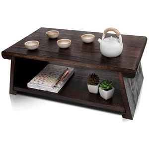 Klassieke lage theetafel Paulownia houten vloertafels Erker salontafel Japanse altaartafel voor meditatie Tatami tafel