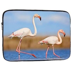 Roze Flamingo in Water Gedrukt Laptop Sleeve Tas Notebook Mouw Laptop Case Computer Beschermhoes 12 inch