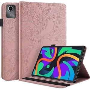 Tablet Case Geschikt for Lenovo Xiaoxin Pad 11 inch 2024 TB-331FC Boom Reliëf Stand Back Shell Cover(Rose gold)