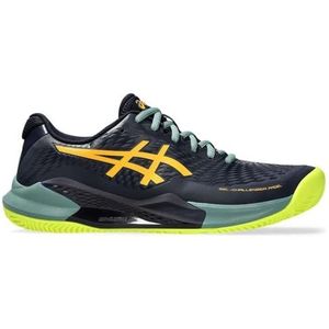 ASICS Challenger 14 Padelschoenen voor heren, wit, zwart, Midnight Stadium Oranje, 44.5 EU