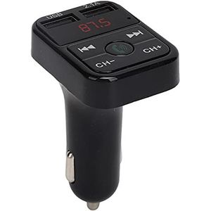 Bluetooth FM-zender, Auto MP3-speler Bluetooth V5.0 Autoradio Audio-adapter FM-zender Snellader Automuziekspeler FM-modulator met LED-scherm