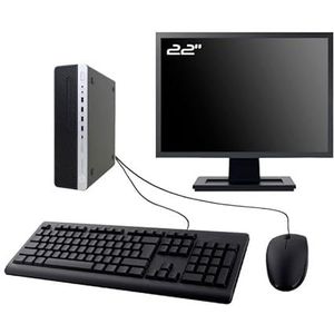 HP PC EliteDesk 800 G4 SFF Display 22 inch Intel I3-8100 RAM 8 GB SSD 480 GB W11 WiFi (gereviseerd)