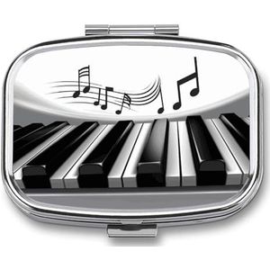 Piano Muziek Symbool Pillendoos Pil Case Leuke Pil Organizer Pil Houder Geneeskunde Pil Organizer Pil Container Dagelijkse Pil Organizer Kleine Pillendoos Pil Case voor Portemonnee Pocket