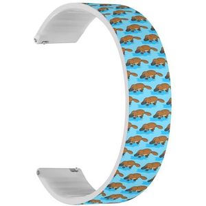 Solo Loop Bandje compatibel met Garmin Vivomove 5 / 3 / HR / Luxe / Sport / Style / Trend, D2 Air / Air X10 (grappig vogelbekdier Australisch wild dier), snelsluiting, 20 mm rekbare siliconen band,