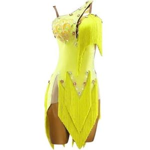 Professionele Latijns Amerikaanse Dansjurken Voor Dames Mouwloos Cha Cha Ballroom Wedstrijd Kostuum Tango Dansoutfit Met Gelaagde Kwastjes En Strass,F,L