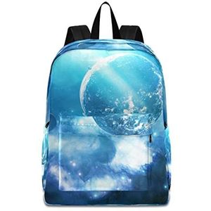 Blauw Galaxy Cave Rugzakken Licht School Boek Tas Reizen Wandelen Camping Sport Dagrugzak voor Meisje Vrouwen