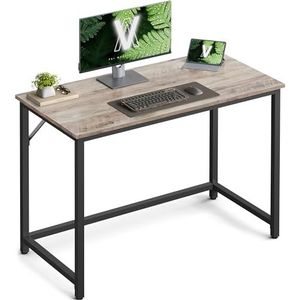 VASAGLE bureau, klein computerbureau, bureau voor werkkamer, slaapkamer, 50 x 100 x 76 cm, industrieel ontwerp, metalen frame, grijs-zwart LWD041B02