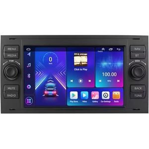 Android 14 2 Din Autoradio voor Ford Focus 2 Mondeo S/C-Max Kuga Fiesta Fusion - Steun Carplay Android Auto DSP-7"" Touchscreen Auto Stereo Met Stuurwielbediening WIFI 4G Bluetooth Split-Screen(A,P4 4G