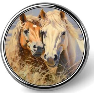 Paard Schilderen Pin Badge Ronde Identiteit Pins Broches Knop Badges Voor Hoeden Jassen Decor