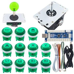 SJ@JX Arcade Game Controller 3D Gamepad Analog Stick Sensor Fly Joystick Microswitch MX LED Button USB Encoder Light Cable for PC MAME PS3 Android Raspberry Pi