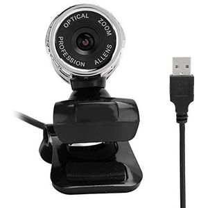 Webcam met Ingebouwde Microfoon, 1080P HD-camera voor Android TV-desktops en Laptops, Webcamera Digitale Camera Draaibare Webcam Handmatige Scherpstelling Ingebouwde Microfoon(Zilver)