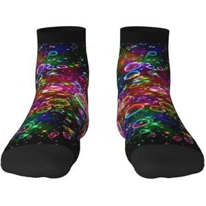 Kleurrijke regenboog sterren print veelzijdige sportsokken voor casual en sportkleding, geweldige pasvorm voor voetmaten 36-45, Kleurrijke regenboog sterren, Eén Maat