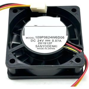 Voor SANYO voor DENKI 109P0624W6D06 DC 24V 0.07A 60X60x20mm 3-draads serverkoelventilator
