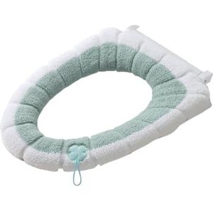 Toiletbrilkussens, Universele toiletbrilhoes, veelkleurig, zacht en warm, wasbaar(Green)