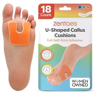 ZenToes De U-vormige vilten eeltpads beschermen eelt tegen wrijving op schoenen en verminderen voet- en hielpijn met 0,3 cm