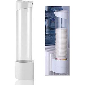 Dispenser voor wegwerpbekers, Haofy Dispenser voor wandgemonteerde plastic/papieren bekers, drinkfonteinaccessoire, voor thuiskantoorrestaurant, tot 50 kopjes 5-7,5 cm diameter