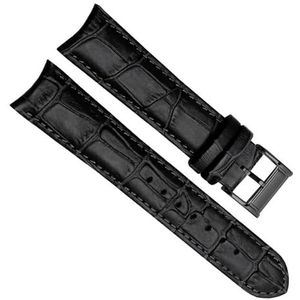 INSTR 20 mm horlogeband van echt rundleer voor Citizen-polsband Curve-einde bruine banden (Color : Black Black, Size : 20mm)