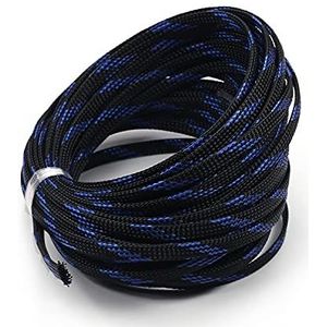 Othmro 1 st kabel netjes mouw, 10 m kabelbeschermer, bureaukabel management kabel organisatoren draad netjes voor tv/pc USB-kabel, 6 mm breedte zwart en blauw