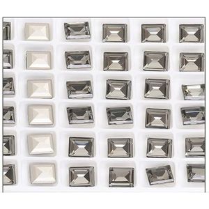 6x8mm Rechthoek Vorm Glas Kristal Steentjes Pointback Lijm Op Steentjes Nagel Decoratie DIY Accessoires Stenen-Black Diamond, 10x14mm 10st