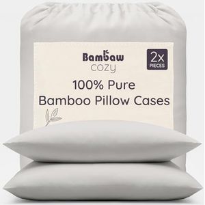 Bambaw - Kussenslopen - Grijs - Bamboe - Set van 2