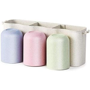 New Tandenborstelhouder Wall Mounted met een grote capaciteit, Easy Install, Duurzaam, Tandenborstelhouder Family Bathroom Set (Color : Multi)