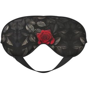 Rode Roos En Zwarte Bladeren Slaap Eye Mas Bijgewerkt Ontwerp Licht Blokkerende Night Eye Blinder Mannen Vrouwen Shift Werk Reizen