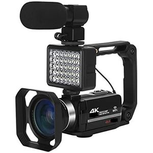 Videocamera Vlogcamera Recorder Loop Recording 4K Digitale Camera's Time Lapse 48MP Streaming Video Camcorder for Blog Scherm Draaien Webcam Vlog(16G SD Card)