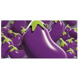 Grote banners gepersonaliseerde banner cartoon aubergine feestborden tuin blanco banner 300D polyester banner teken verjaardag banner vlag voor feestdecoratie achtergrond banner