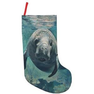 Crazy Save Manatee Print Kerst Kousen,Vakantie Party Decoraties
