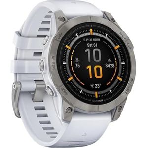 Garmin Epix Pro (Gen 2) Sapphire Edition Smartwatch met siliconen band, 47 mm hoesje, wit